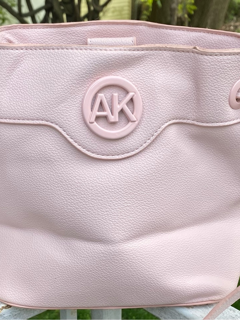 Anne Klein Blush Pink Bucket Bag Crossbody Drawstring Shoulder Purse